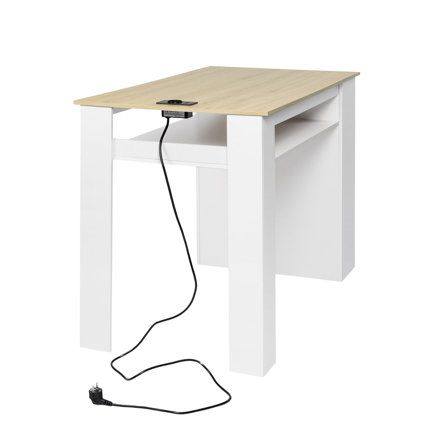 Bureau moderne TURLEY avec compartiments - Noir/Blanc
