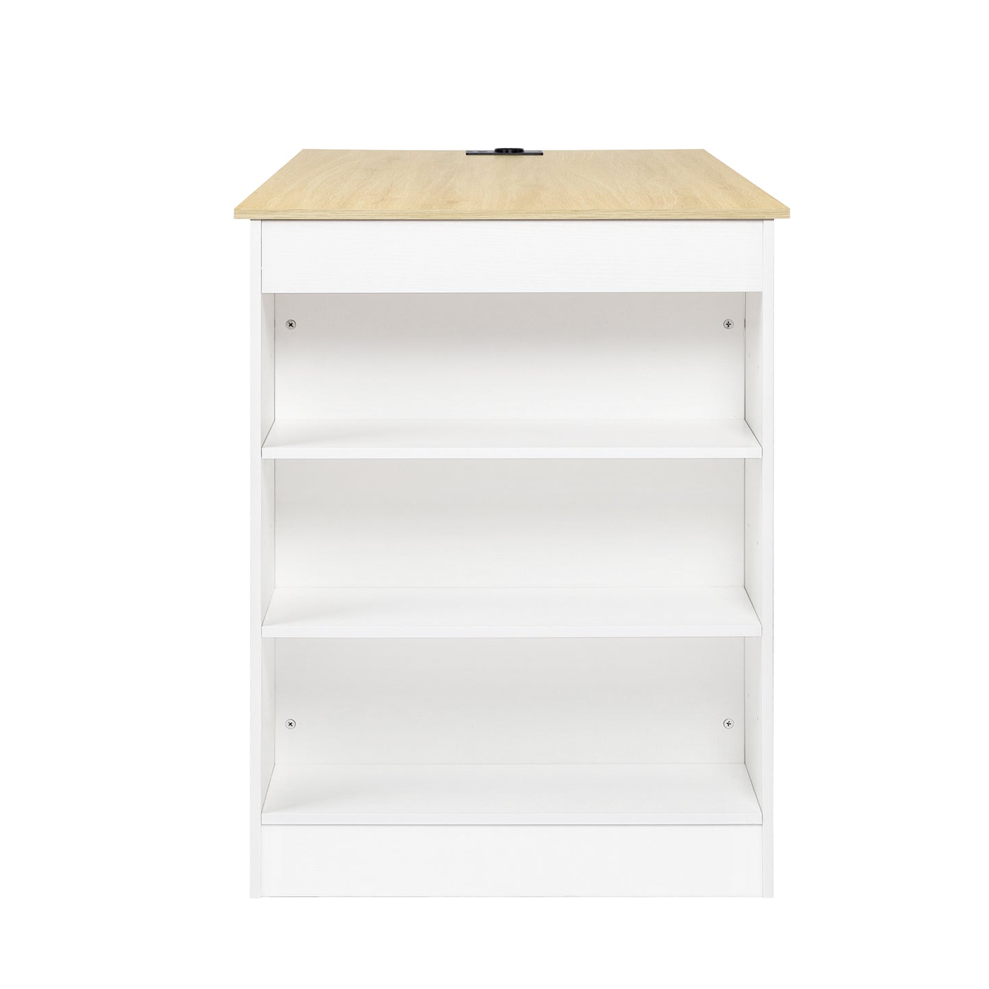 Bureau moderne TURLEY avec compartiments - Noir/Blanc