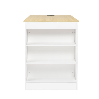 Bureau moderne TURLEY avec compartiments - Noir/Blanc