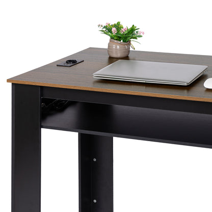 Bureau moderne TURLEY avec compartiments - Noir/Blanc
