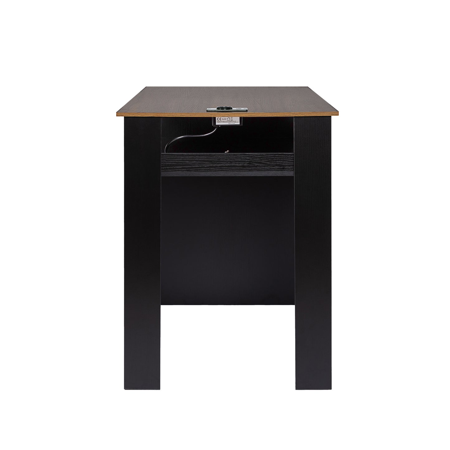 Bureau moderne TURLEY avec compartiments - Noir/Blanc