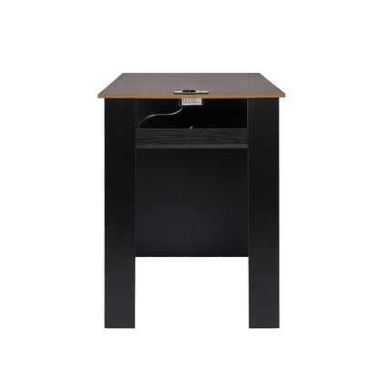 Bureau moderne TURLEY avec compartiments - Noir/Blanc