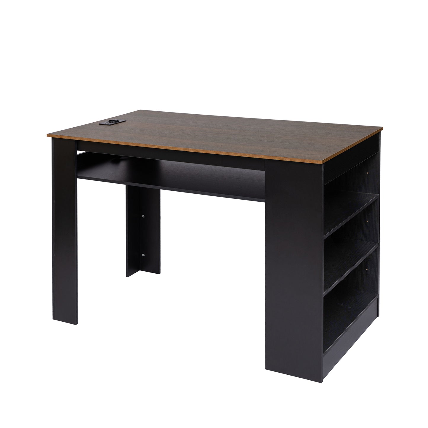 Bureau moderne TURLEY avec compartiments - Noir/Blanc