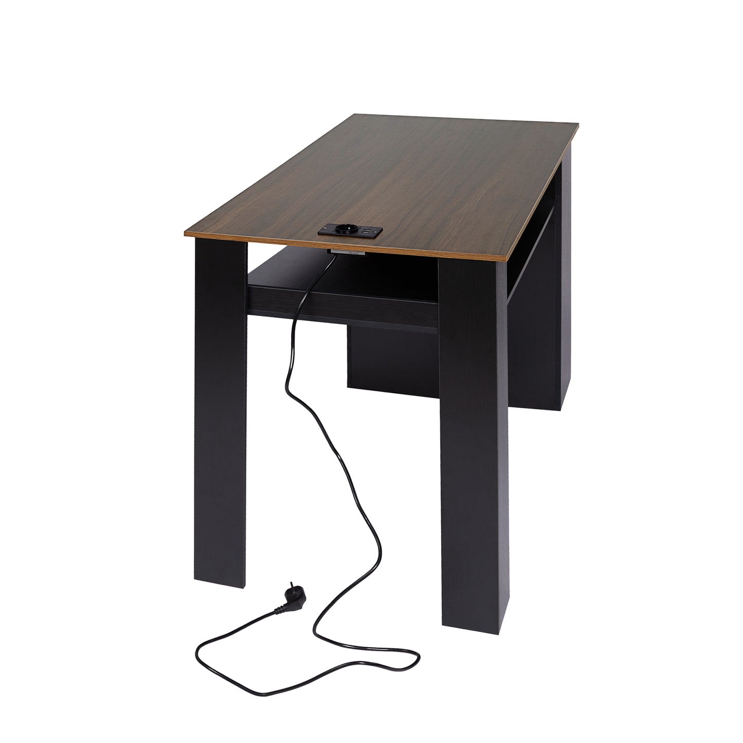Bureau moderne TURLEY avec compartiments - Noir/Blanc