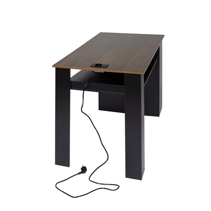 Bureau moderne TURLEY avec compartiments - Noir/Blanc