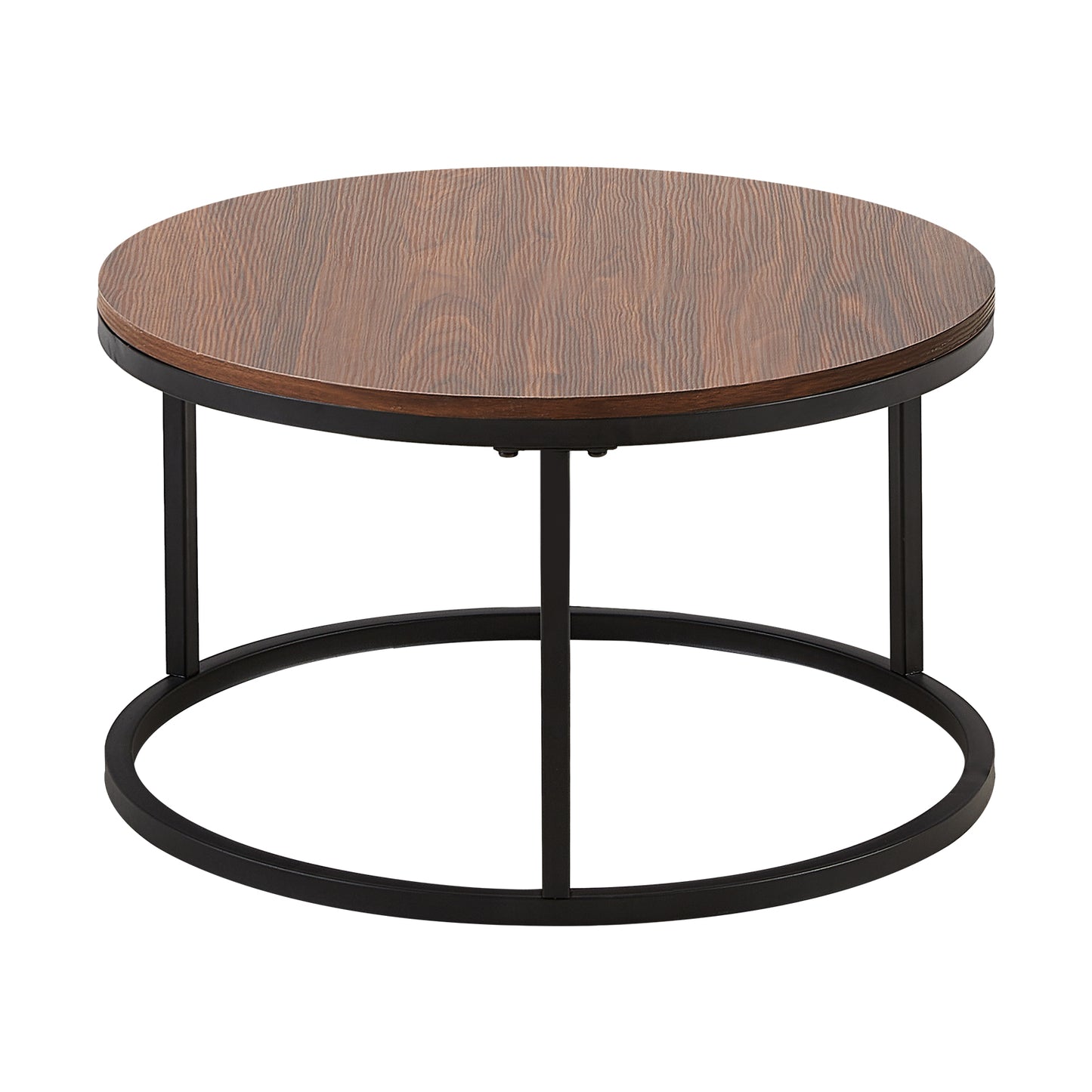 VARESE Table basse gigogne Φ80*45cm/Φ60*35 - Couleur marron/MARBRE