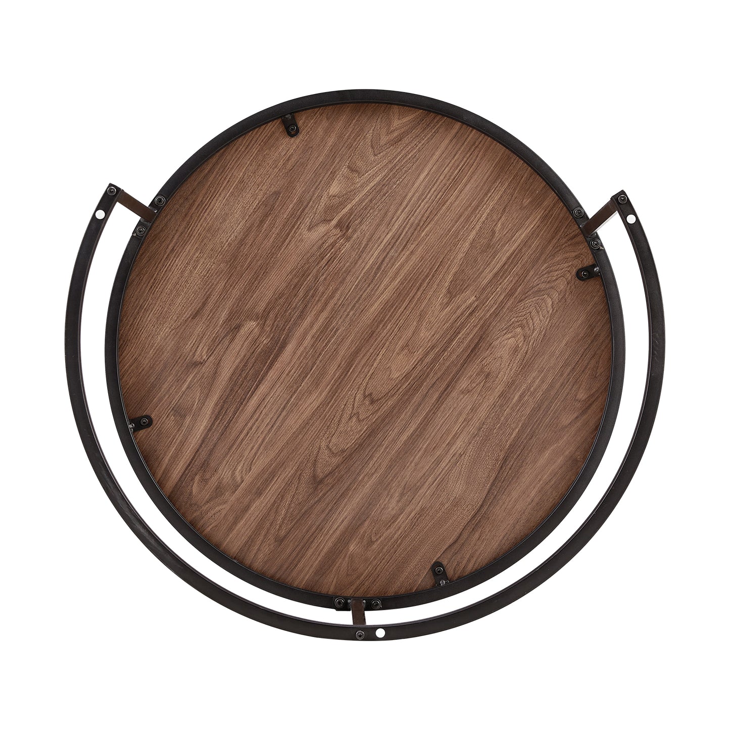 VARESE Table basse gigogne Φ80*45cm/Φ60*35 - Couleur marron/MARBRE