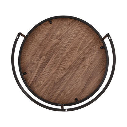 VARESE Table basse gigogne Φ80*45cm/Φ60*35 - Couleur marron/MARBRE