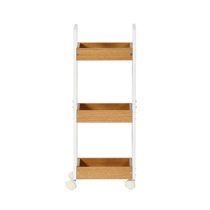 Étagère de rangement à trois niveaux VERO - Couleur Feu/CHÊNE