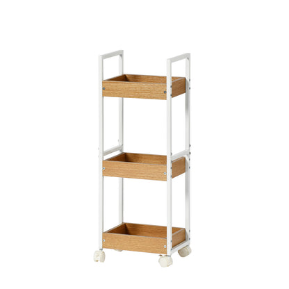 Étagère de rangement à trois niveaux VERO - Couleur Feu/CHÊNE