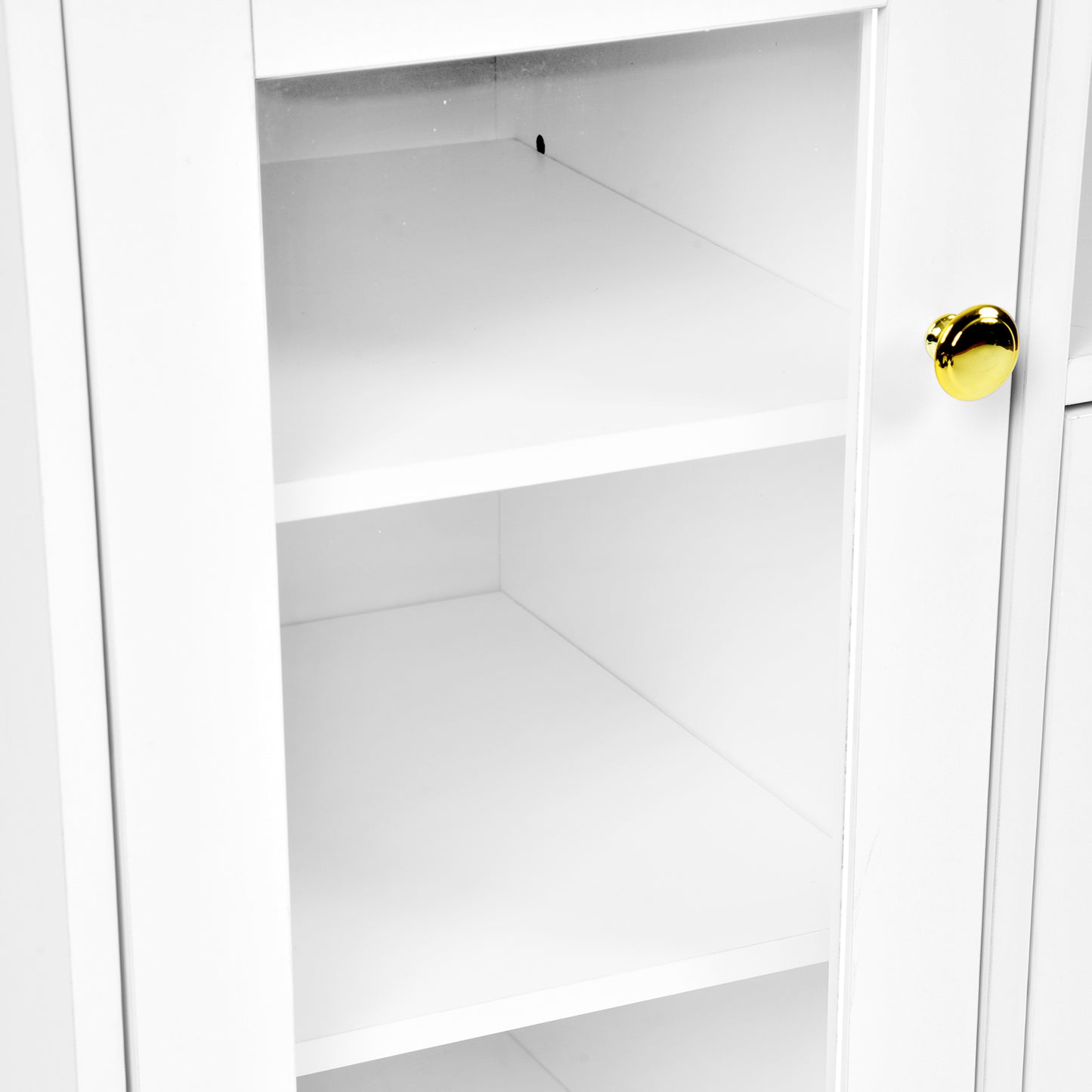 Buffet VIDOR, meuble de cuisine avec support pour micro-ondes - Blanc