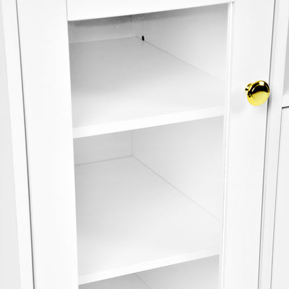 Buffet VIDOR, meuble de cuisine avec support pour micro-ondes - Blanc