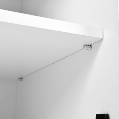 Buffet VIDOR, meuble de cuisine avec support pour micro-ondes - Blanc