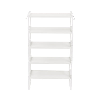 PONCE Étagère de rangement empilable pour cuisine, gain de place, 1/3/5 pièces - Feu/Bois/Blanc