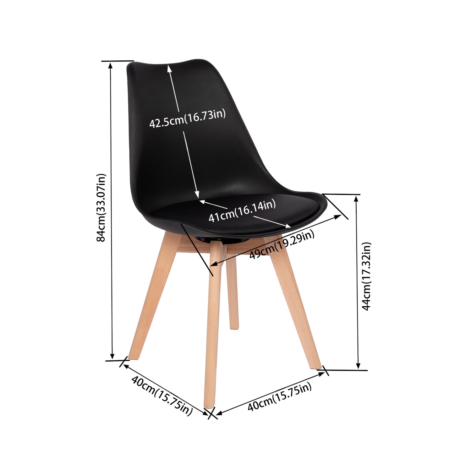 Ensemble de chaises de salle à manger pivotantes sans accoudoirs 360° – Set de 2/4 VINCO – Noir/Blanc/Gris
