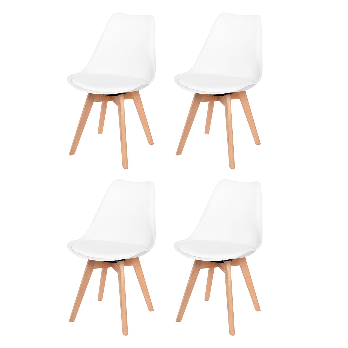 Ensemble de chaises de salle à manger pivotantes sans accoudoirs 360° – Set de 2/4 VINCO – Noir/Blanc/Gris