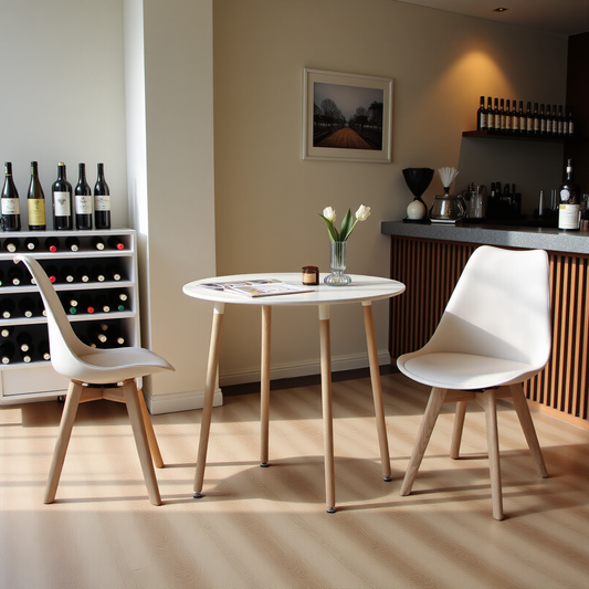 Ensemble de chaises de salle à manger pivotantes sans accoudoirs 360° – Set de 2/4 VINCO – Noir/Blanc/Gris