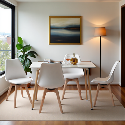 Ensemble de chaises de salle à manger pivotantes sans accoudoirs 360° – Set de 2/4 VINCO – Noir/Blanc/Gris