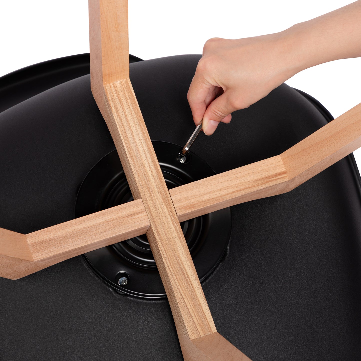 Ensemble de chaises de salle à manger pivotantes sans accoudoirs 360° – Set de 2/4 VINCO – Noir/Blanc/Gris