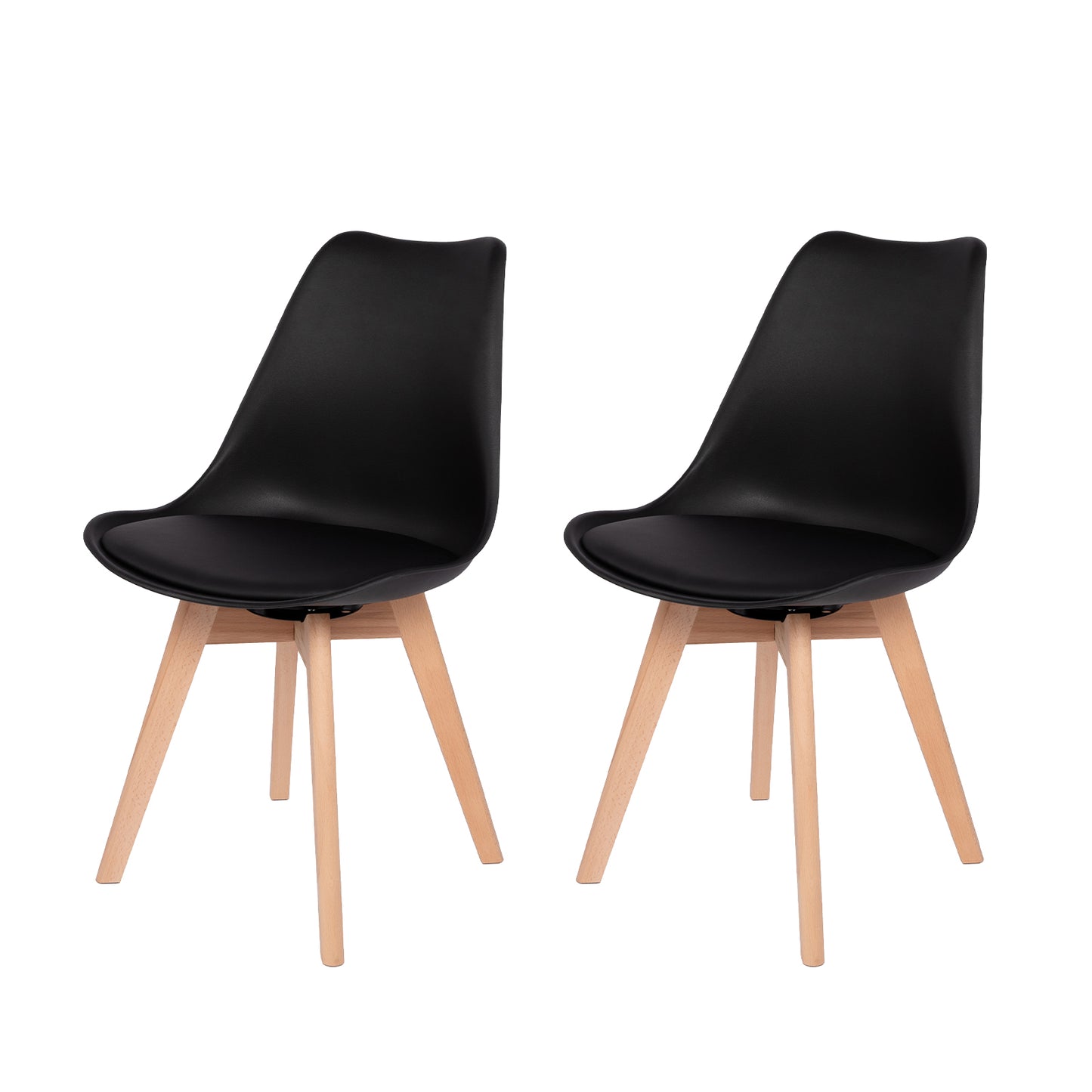 Ensemble de chaises de salle à manger pivotantes sans accoudoirs 360° – Set de 2/4 VINCO – Noir/Blanc/Gris