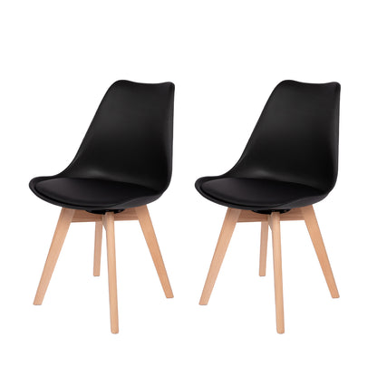 Ensemble de chaises de salle à manger pivotantes sans accoudoirs 360° – Set de 2/4 VINCO – Noir/Blanc/Gris