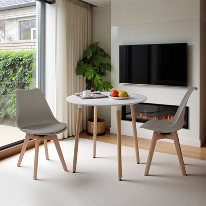 Ensemble de chaises de salle à manger pivotantes sans accoudoirs 360° – Set de 2/4 VINCO – Noir/Blanc/Gris