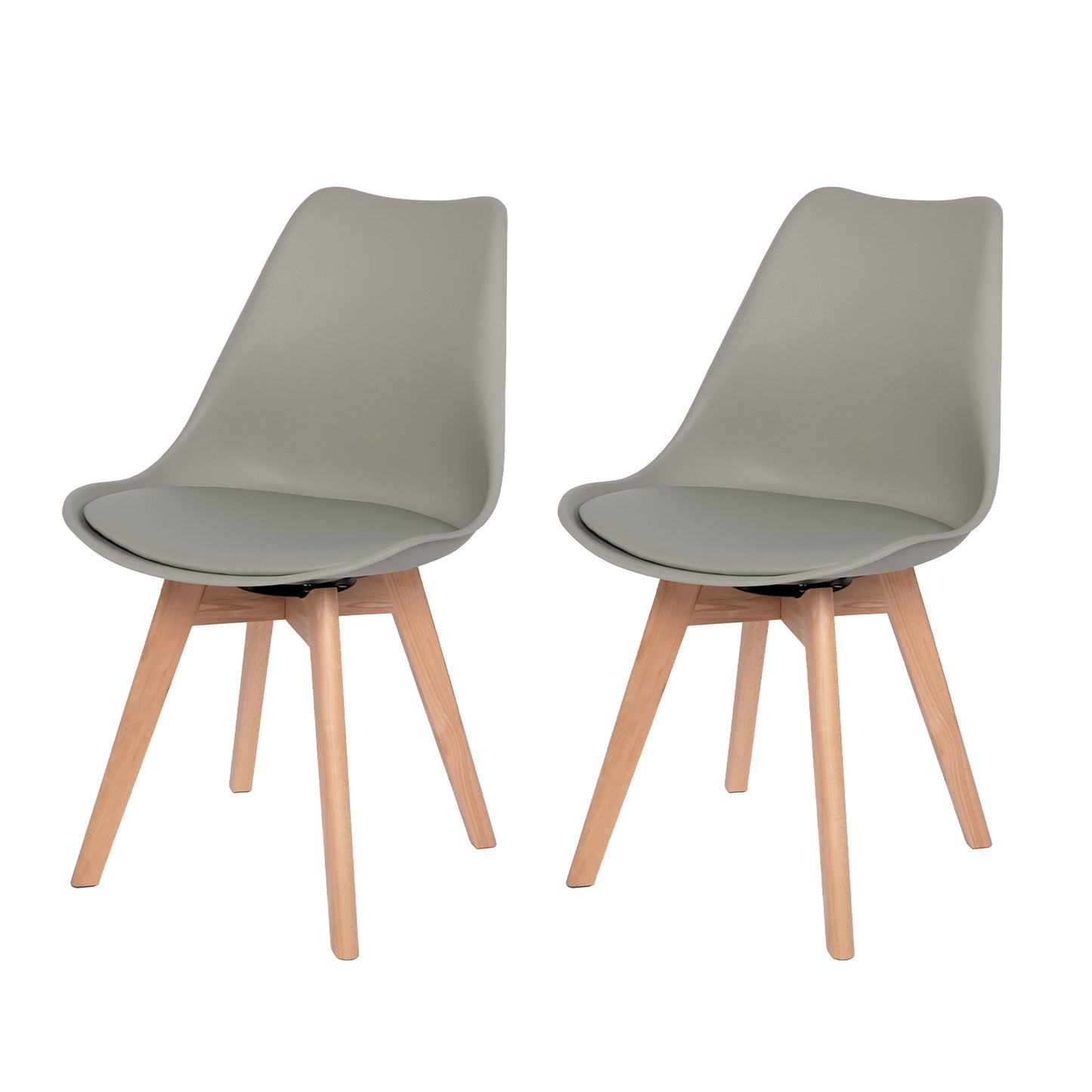 Ensemble de chaises de salle à manger pivotantes sans accoudoirs 360° – Set de 2/4 VINCO – Noir/Blanc/Gris