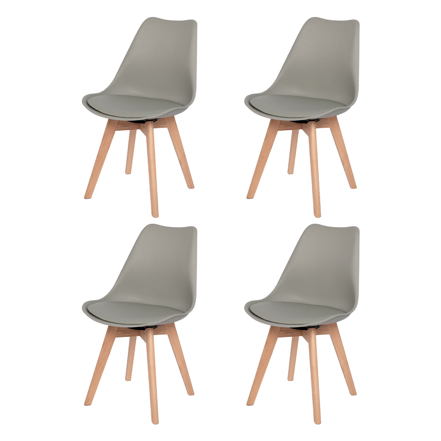 Ensemble de chaises de salle à manger pivotantes sans accoudoirs 360° – Set de 2/4 VINCO – Noir/Blanc/Gris