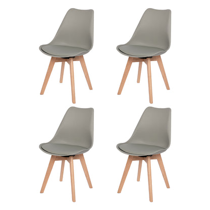 Ensemble de chaises de salle à manger pivotantes sans accoudoirs 360° – Set de 2/4 VINCO – Noir/Blanc/Gris
