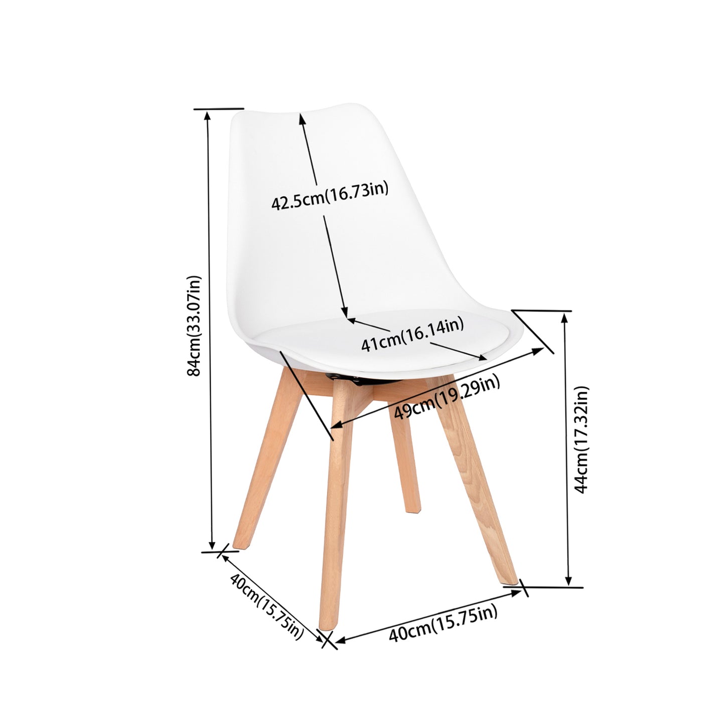 Ensemble de chaises de salle à manger pivotantes sans accoudoirs 360° – Set de 2/4 VINCO – Noir/Blanc/Gris
