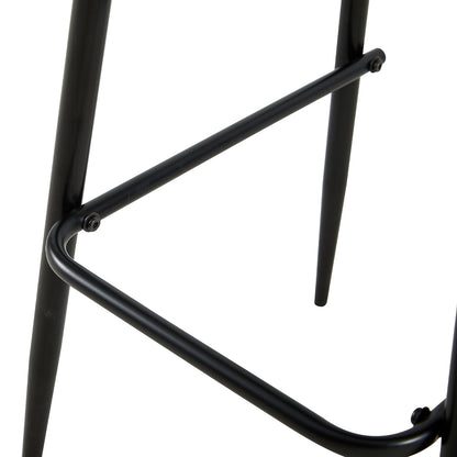 Lot de 4 chaises de bar en fer de style industriel moderne avec dossier creux respirant - Noir/Blanc