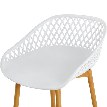 Lot de 4 chaises de bar en fer de style industriel moderne avec dossier creux respirant - Noir/Blanc