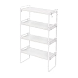 Étagère Empilable 40 cm - Ensemble de 2/4 Étagères pour Cuisine, Salle de Bain et salon, Weeki - Feu/Bois/Blanc