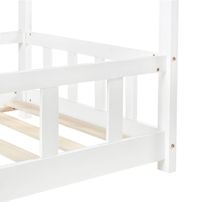 Lit Cabane Pour maison Enfants avec 196*97cm- Bois/Blanc - YORK