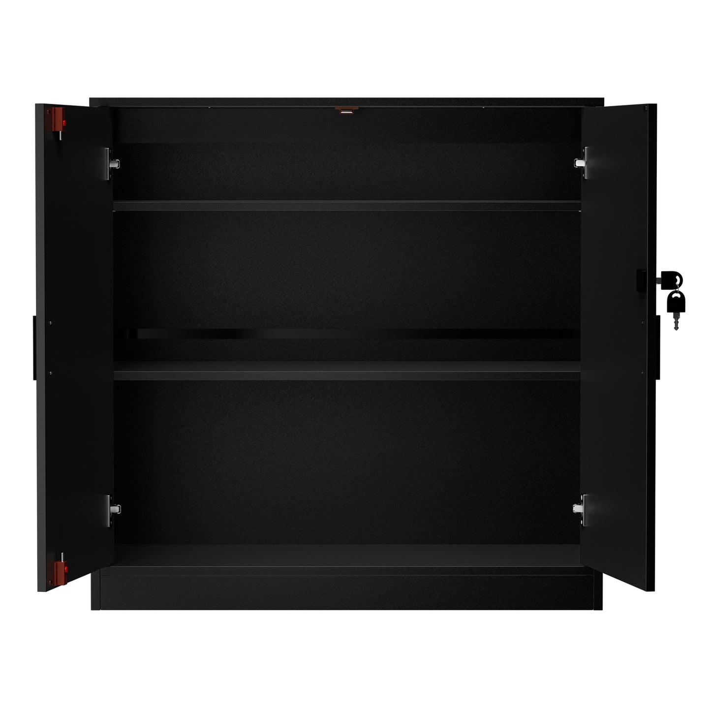 Casier de rangement ZAPATA à double porte et double compartiment avec serrure - Noir