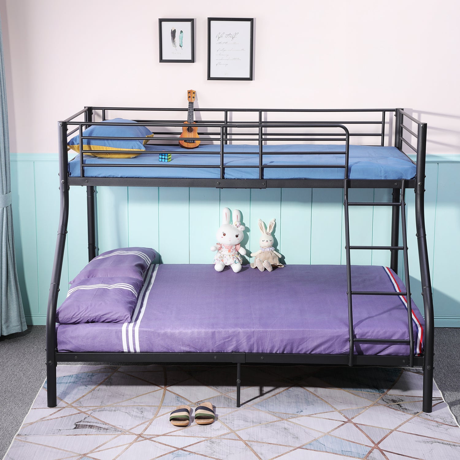 BUNK Lit superposé en métal Noir de