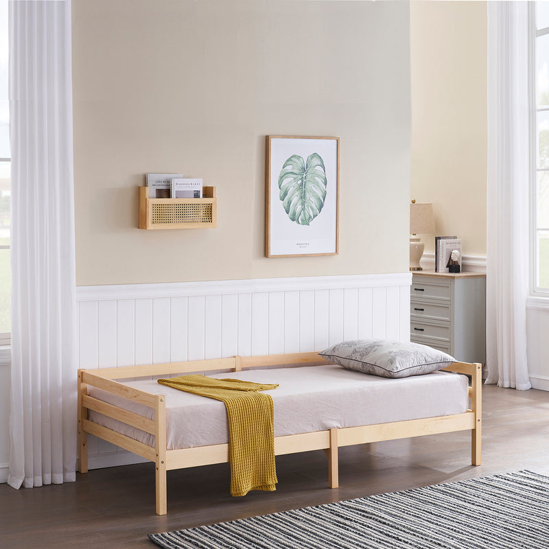FLAT Lit Simple Cadre de Lit en Bois Massif 90x190cm