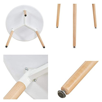 Table Ronde Salle Manger Scandinave pour Salle à Manger Diamètre 80cm Moderne Style Nordique Blanc - EGGREE