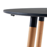 PEA Rond Table de salle à manger Table de cuisine Table de conférence de bureau moderne Table basse - Noir