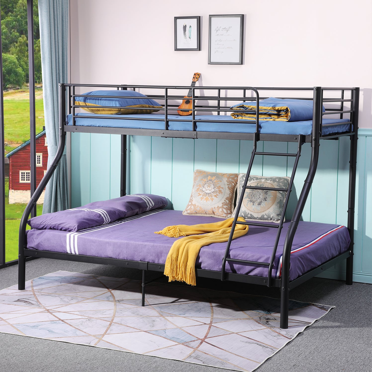 BUNK Lit superposé en métal Noir de