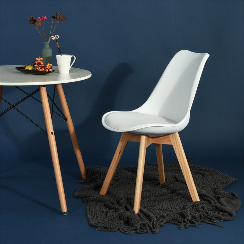 TULIP PP Chaise de Salle à Manger Pieds en Chêne - Noir/Blanc/Gris