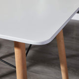 PANSY Table à Manger Rectangulaire en MDF avec Pieds en Hêtre 110 * 70 * 73 cm - Noir/Blanc