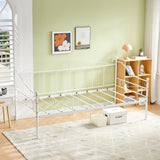ALDER Cadre de canapé-lit en métal moderne, lattes en métal stables de qualité supérieure pour petit espace, blanc