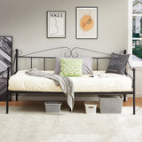 ALDER Cadre de canapé-lit en métal moderne, lattes en métal stables de qualité supérieure pour petit espace, noir