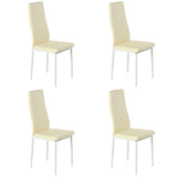 Chaises de Salle à Manger Multicolores en PVC - Pieds Noir Mat, 41,5x52x98CM, Lot de 4