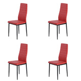 Chaises de Salle à Manger Multicolores en PVC - Pieds Noir Mat, 41,5x52x98CM, Lot de 4
