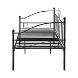 AVIO Canapé-lit Simple en Métal Convient pour matelas 90*190 cm - Noir/Blanc