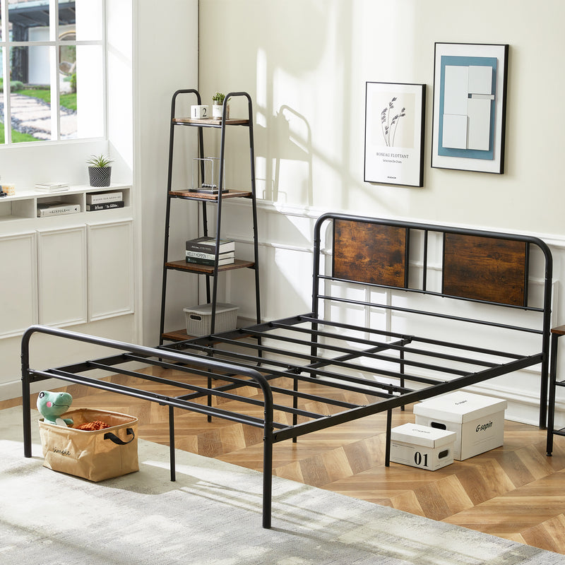 BERRY Lit en métal adapté aux matelas 90/120/140 x 190 cm, noir