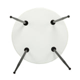 BURP Table à Manger Ronde en MDF avec Pieds en Métal 80 * 80 * 75 cm - Noir/Blanc