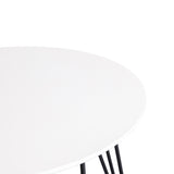 CHILLI Table à Manger Ronde en MDF avec Pieds en Métal 80 * 80 * 75 cm - Noir/Blanc
